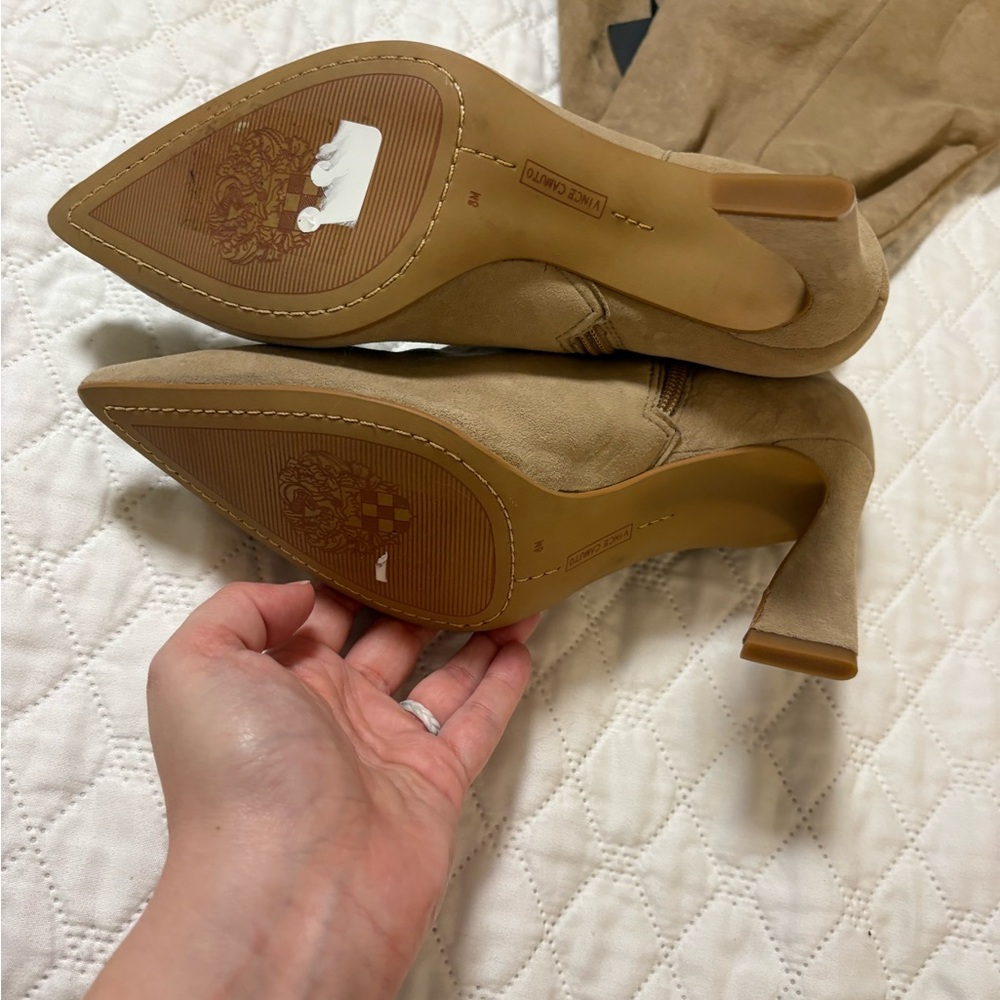 Vince Camuto Tressara Tan Wide Calf Heeled Boots NWT - Picture 5 of 9